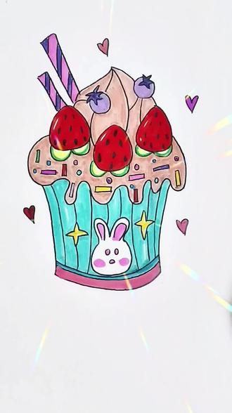 我做的小蛋糕🧁才好吃,姐姐做的小蛋糕🍰超难吃#脑洞大开 #亲子 #蛋糕 #一起学画画 #儿童创意手工