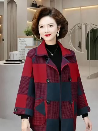 #中年妈妈格子外套#时尚妈妈装 #品质女装 #高端大气