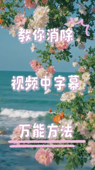 #消除字幕 一分钟学会消除视频中字幕!