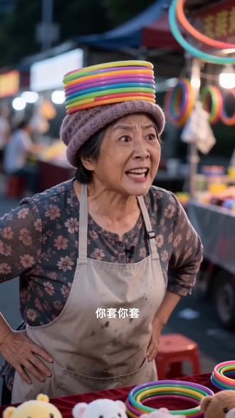 记得小时候过年都玩儿这个,就是一个都套不中!#AI套圈意外现场 #随变ai随便玩 #搞笑 #短剧