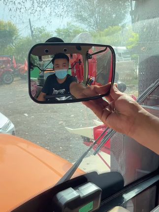 拖拉机三轮车工程车驾驶室内吸盘后视镜倒车镜