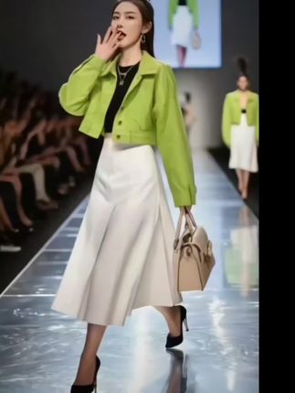 牛油果绿色牛仔外套女装夹克时尚洋气爆款2025新款春秋季短款上衣