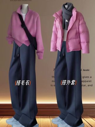 运动裤女款爆款2025秋季新款直筒裤高腰显瘦小个子秋冬休闲阔腿裤#气质女装 #女装搭配 #时尚女装 #时尚女装穿搭 #女装搭配分享