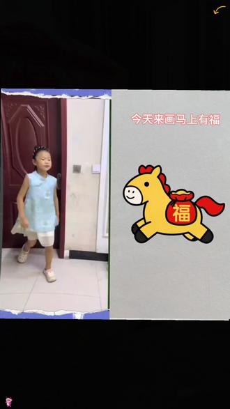 儿童创意画可爱小马 五分钟搞定小马创意画,简单又有趣,快收藏起来一起画吧!#跟着抖音学画画 #一学就会的简笔画 #创意儿童画 #动物简笔画 #简笔画