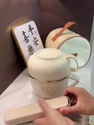保温饭盒大容量高颜值快餐杯碗筷套装便携式上班族学生宿舍泡面碗