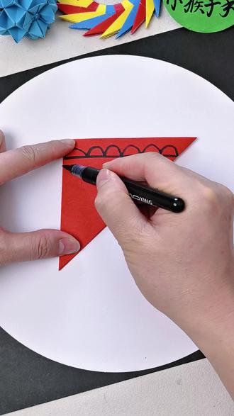 随便写两个汉字,小猴子就能教你剪个好看的喜上心头窗花!#手工 #手工diy #亲子手工 #创意手工 #一学就会系列