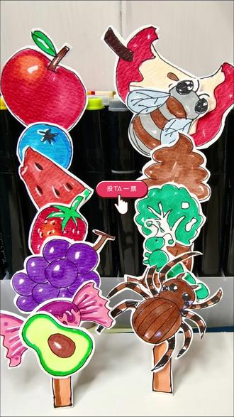 哇塞🤩我的冰糖葫芦比姐姐好看得太多了!一定很好吃#创意绘画 #亲子 #脑洞大开#一起学画画#绘画过程 #绘画过程 @DOU+小助手