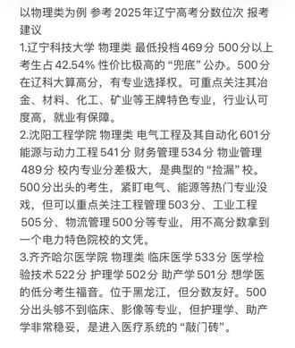 参考2025年辽宁高考分数线的报考建议 #高考 #专业报考指南 #辽宁高校专业