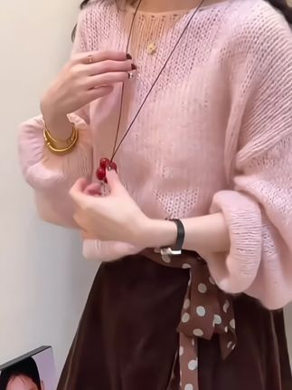 韩系穿搭#温柔风穿搭 #针织衫 #今日穿搭 #温柔风穿搭