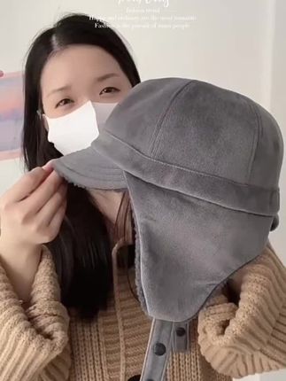 儿童雷锋帽秋冬天男孩护耳帽加绒内衬防寒保暖帽中大童户外亲子帽#好物推荐🔥