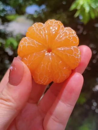 寿山石田黄橘子手把件把玩件桌面茶宠摆件工艺品礼品#摆件 #极品 #盘它 #万物皆可盘 #工艺品