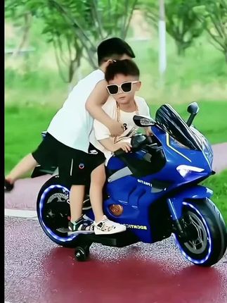 儿童摩托车2-6岁充电两轮电动车可坐双人男女小孩电瓶玩具摩托车