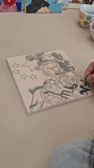 今天来画个威龙#三角洲行动 #威龙 #瓷板画