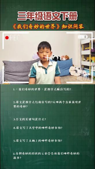 三下语文下册《我们奇妙的世界》知识问答 #三下语文课文 #重点内容 #课后复习 #三年级下册语文期末