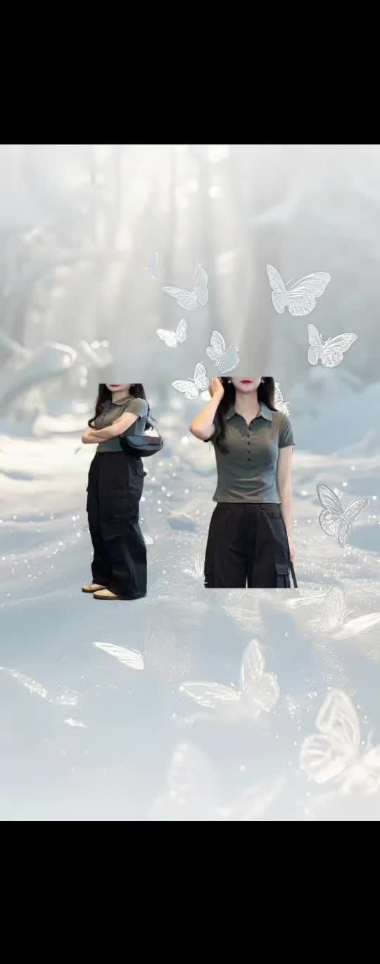 小个子夏季新款洋气衣服女修身显瘦短袖恤上衣高腰工装裤两件套@DOU+小助手 @DOU+上热门 #谁穿谁好看系列 #完美时尚搭配 #时尚穿搭 #减龄穿搭 #便宜又好穿