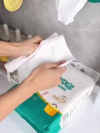 【悬挂式抹布】懒人抹布厨房纸巾一次性洗碗布百洁吸油吸水纸抹布#生活小妙招 #厨房好物 #实用好物