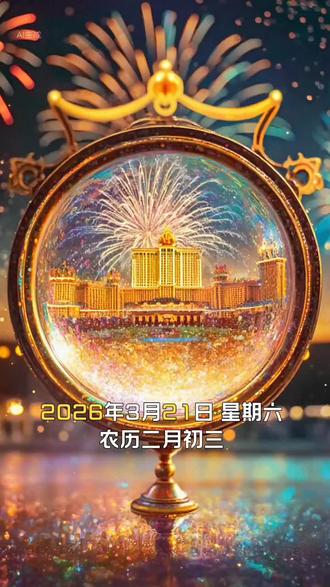 2026年3月21日,星期六,农历二月初三 (丙午年辛卯月甲午日),法定节假日。
红榜生肖:羊、虎、狗
需要注意:兔、牛、鼠
喜神方位:东北方
财神方位:东北方
宜:结婚、订婚、搬家、出行、宴会、开业、交易、签约、进人口、动土、兴造、装修、破土、启攒
忌:解除、置业、纳财
幸运数字:2、3
幸运颜色:粉色、绿色、紫色