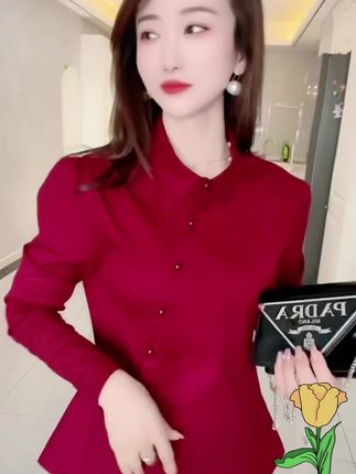春秋上衣衬衫衬衣款不对称百搭长袖纯色#谁穿谁好看#穿出自信穿出美丽 #洋气减龄 #时尚百搭