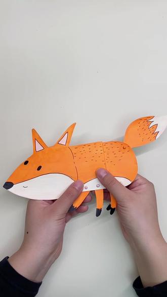 狐狸立体书教程#趣味简单折纸 #手工制作绘本 #绘本制作 #可爱的小动物手工 #春天的色彩