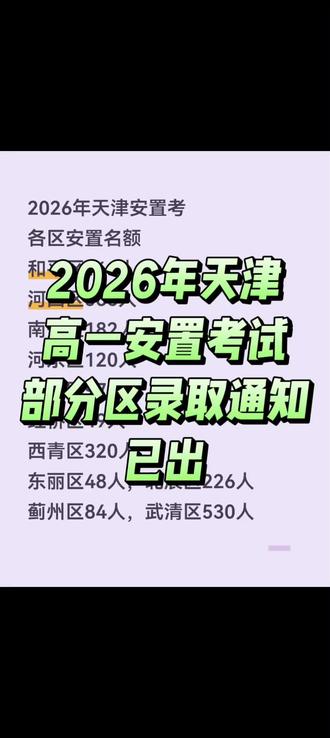2026年高一安置考试,部分区已出录取通知,恭喜考上心仪高中的孩子家长,有上公立高中不方便陪读的家长可以私信我~
#天津升学规划 #天津转学 #高一安置考试 #武清英华 #津衡中学