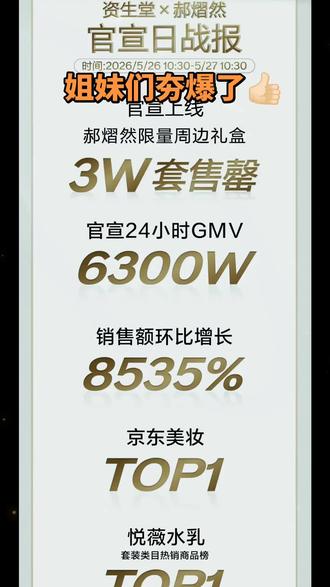 厉害了姐妹们👍🏻#郝熠然 #资生堂郝熠然战报