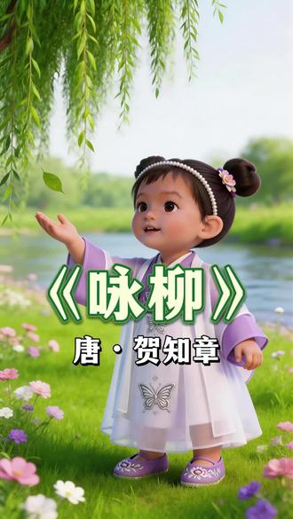 看动画学古诗《咏柳》,春天到了,柳树发芽,宝贝们都出门踏青吧#咏柳贺知章#古诗词#幼儿启蒙#早教儿歌分享 #创作者中心