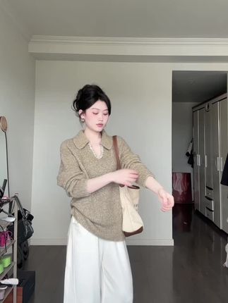 #秋日的golden hour是琥珀流光 #毛衣 #慵懒风