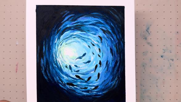 适合摸鱼的小画🌀深海寻光 绘画过程来啦~
原来深海的浪漫,是向光而生
蓝调颜色层层叠色的漩涡,
像把深海的暗涌也揉进纸里
油画棒:鹿小妖
纸张:Artsneak 2026年月历
#跟着抖音学画画 #创作人计划 #油画棒 #油画棒真好玩 #唐小微油画棒