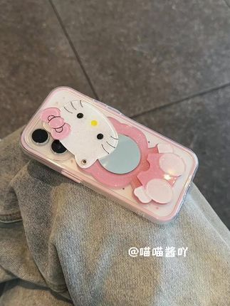 谁会拒绝奶呼呼的kitty补妆镜手机壳呢☁️#这个手机壳真的长在我心巴上了#可爱手机壳 #kitty猫 #手机壳