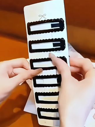 黑色简约方形侧边碎发刘海夹子头饰后脑勺发夹2025新款网红bb夹女#发夹