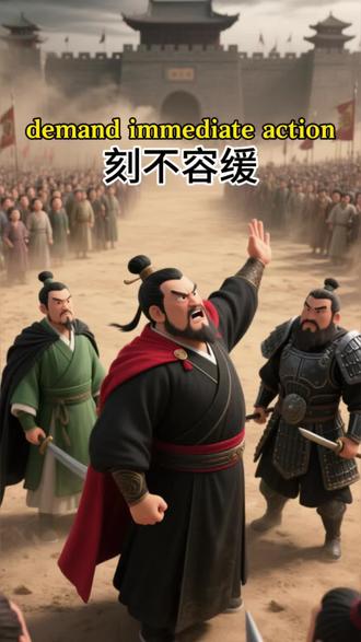 成语“刻不容缓”。典故出处最早见于宋代文学家周密的《齐东野语》:“帝王即位,即是好日,兼官历又吉,何疑?事不容缓。” 英文翻译:“demand immediate action” ,该成语中的“刻”指短暂的时间,“缓”意为延迟。“刻不容缓”字面指片刻也不能拖延。其寓意是形容形势十分紧迫,必须立即行动,不能有丝毫耽搁。#寓言故事#亲子教育#成语故事#涨知识#小故事大道理
