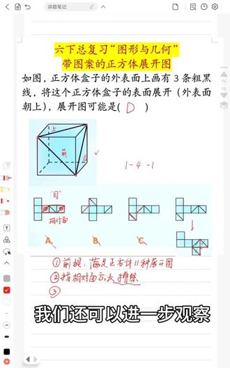 6年级下册总复习图形与几何领域的一个经典题型,如何判断带有图案的正方体的展开图,虽然是考察空间想象能力,但是做起来也是有一定方法的。#正方体展开图#六下总复习 #六下数学#小学数学
刚数了数,这是本学期录制每日一题的第60个视频,是抽每天上班的空余时间录制的,说明开学到现在正式在校的时间60天啦