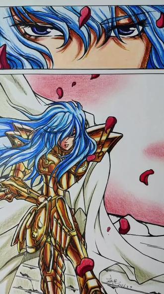 粉丝点播我来画今日绘画圣斗士冥王神话双鱼座雅帕菲卡 #动漫手绘 #二次元 #雅帕菲卡 #冥王神话lc #绘画过程