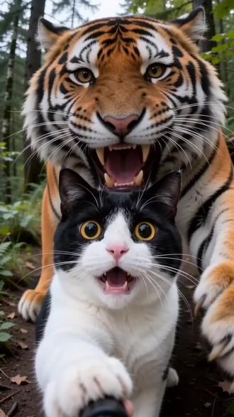 #AI悬崖小径追跑奇遇 #随变ai随便玩 #动物迷惑行为