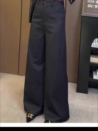 西装裤女2025新款秋季大码复古宽松显瘦百搭垂感直筒黑色休闲裤子#高级感穿搭 #时尚气质穿搭 #穿出大长腿 #平价衣服也能搭出贵气感 #秋冬都市硬核穿搭