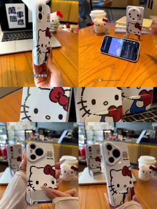 欧克里里抱爱心凯蒂镜面支架苹果16promax手机壳华为oppo小米vivo@抖音小助手 @抖加🔥上热门🔥dou+🔥热点宝
