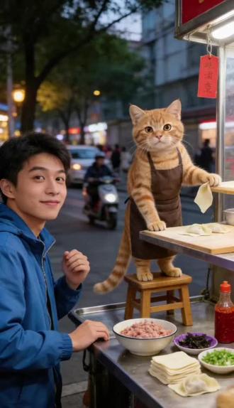 #AI街头馄饨摊的日常 #谁家萌宝还没个绝活了 #随变ai随便玩