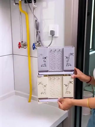 筷子筒,壁挂式免打孔多功能家用餐具收纳盒,沥水筷子篓#厨房好物 #好物推荐#居家好物