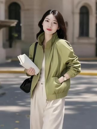 抢鲜解锁2025新款绿色开春外套,复古纹理碰撞短款剪裁,既藏肉又能拉出好比例。搭白T牛仔裤是韩系清新,配高腰半裙显温柔精致,春秋温差天穿刚好。#绿色外套穿搭 #短款外套显高秘籍 #春秋百搭外套