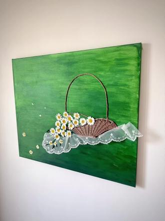 挑战全网最逼真的藤编篮子画
#挂画diy #挂画#小雏菊 #创意挂画 #展示你的手工diy成果