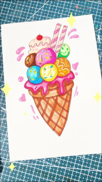 💢姐姐这种口味的冰淇淋肯定一点也不好吃💢你们快给她打🅾️分#创意手工#绘画教程 #跟着抖音学画画 #绘画过程 #脑洞大开#亲子 #亲子 @DOU+小助手