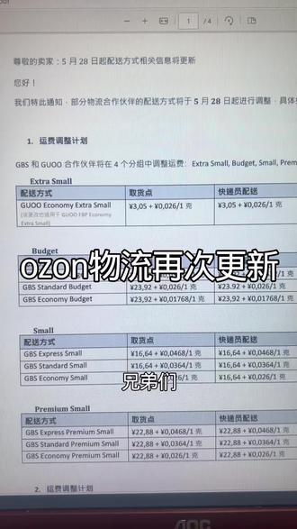 ozon物流再次更新,大家注意了#ozon #跨境电商