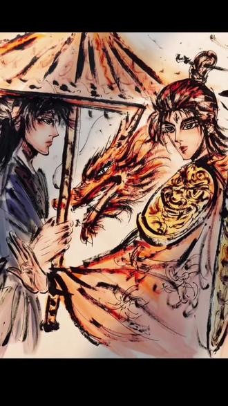 家人们这就是针管笔吧~给大家扎幅画~ #画画 #古风 #抖音精选宠粉福利 #2025年度精选内容盘点