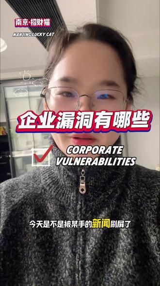 网络安全都有漏洞,企业有哪些漏洞呢,聊一下#南京招财猫会计 #南京 #快手 #招财猫(南京)会计事务代理有限公司#老板财税