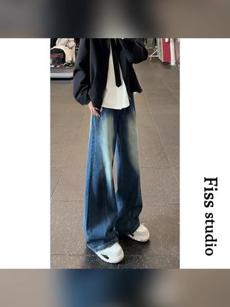 美式泼墨弯刀牛仔裤男夏季宽松复古潮牌设计感潮流牛仔裤男百搭#牛仔裤#弯刀牛仔裤#潮流牛仔裤#百搭牛仔裤#复古牛仔裤