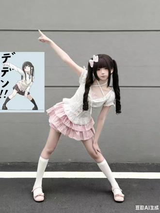 星野新一姿势模仿ai指令教程来咯!(>_<)#萌妹 #jk #豆包ai #星野新一 #甜妹统治世界🎀