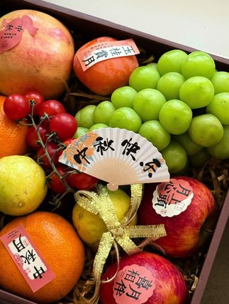 中秋搭配国风贺卡 花好月圆,一生富桂#高端水果 #水果礼盒 #强烈推荐 #中秋包装