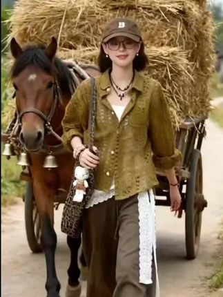 #创作灵感 MARIE.COCO镂空设计感针织开衫蕾丝拼接内搭背心阔腿裤早秋三件套#早秋新款三件套装#@抖加🔥上热门🔥dou+🔥热点宝