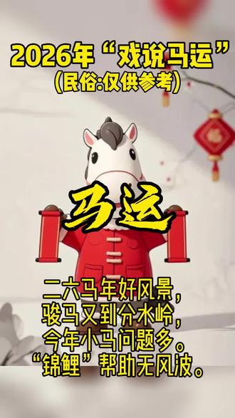 2026“民俗锦鲤骏马” #生肖马 #生肖 #民俗文化 #传统文化 #国学文化