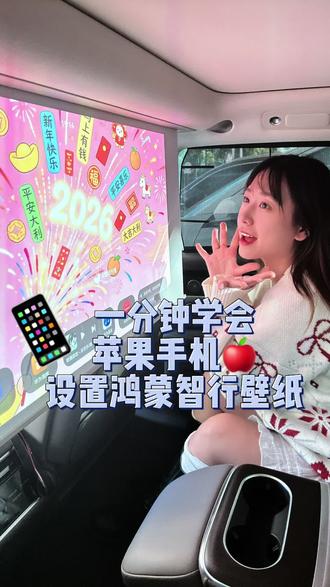 超级干货!一分钟学会苹果手机📱换鸿蒙智行车机壁纸#鸿蒙智行 #与鸿蒙智行共赴新程#享界S9#车机壁纸